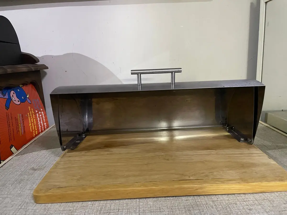 Stainless Steel and Wood Bread Box