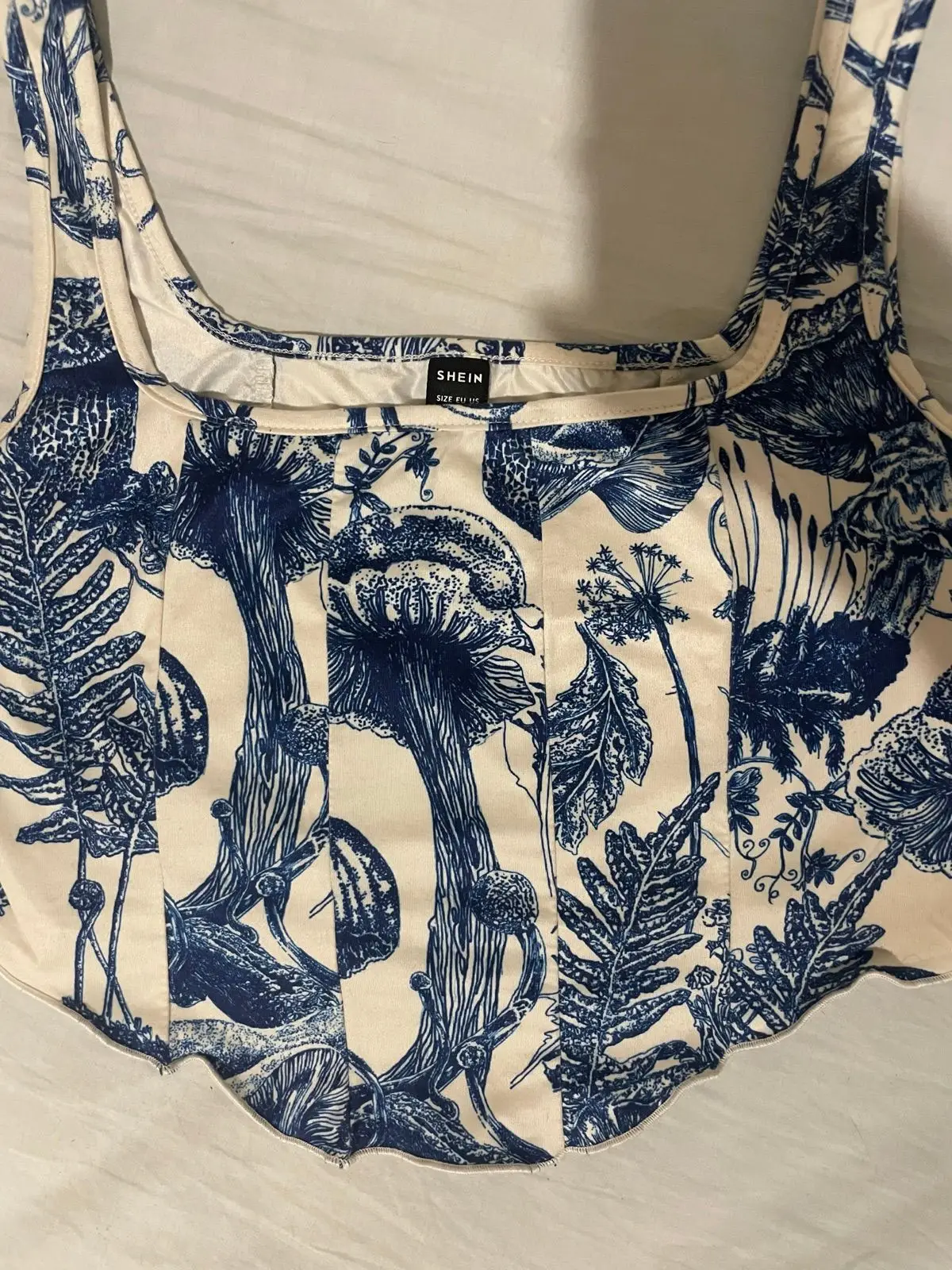 Shein Mushroom Botanical Print Corset Top