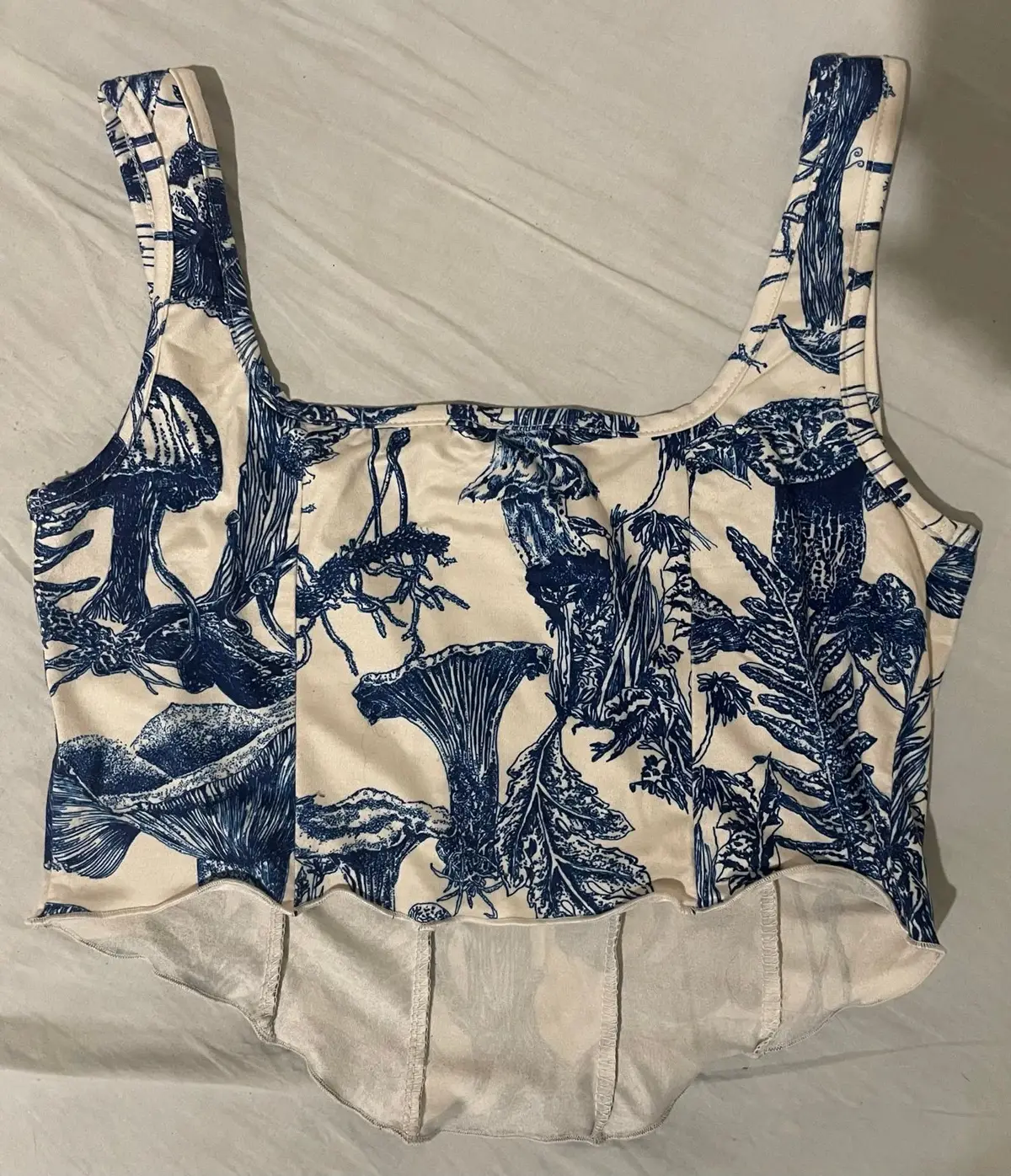 Shein Mushroom Botanical Print Corset Top