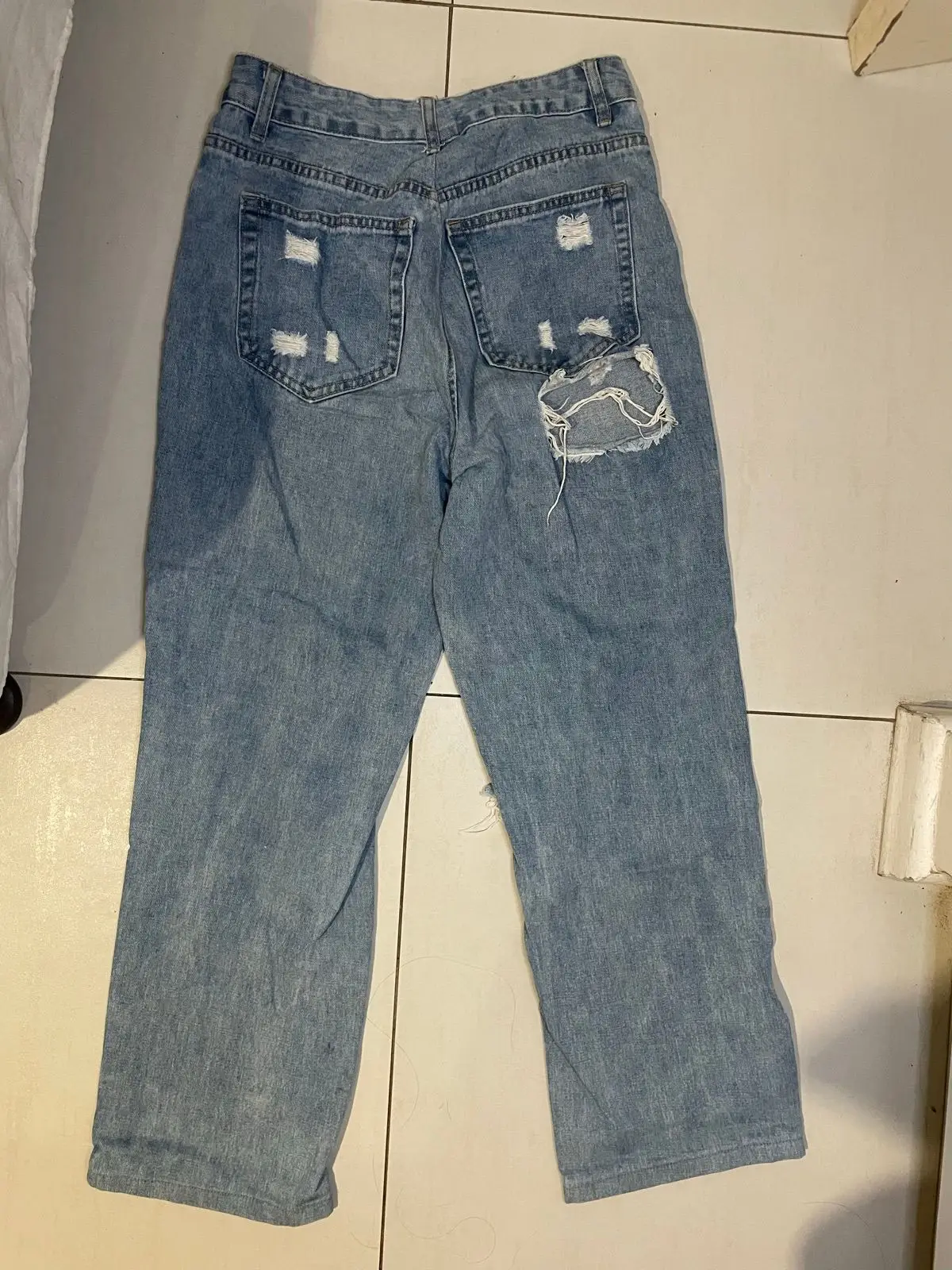 Shein Distressed Light Wash Denim Jeans