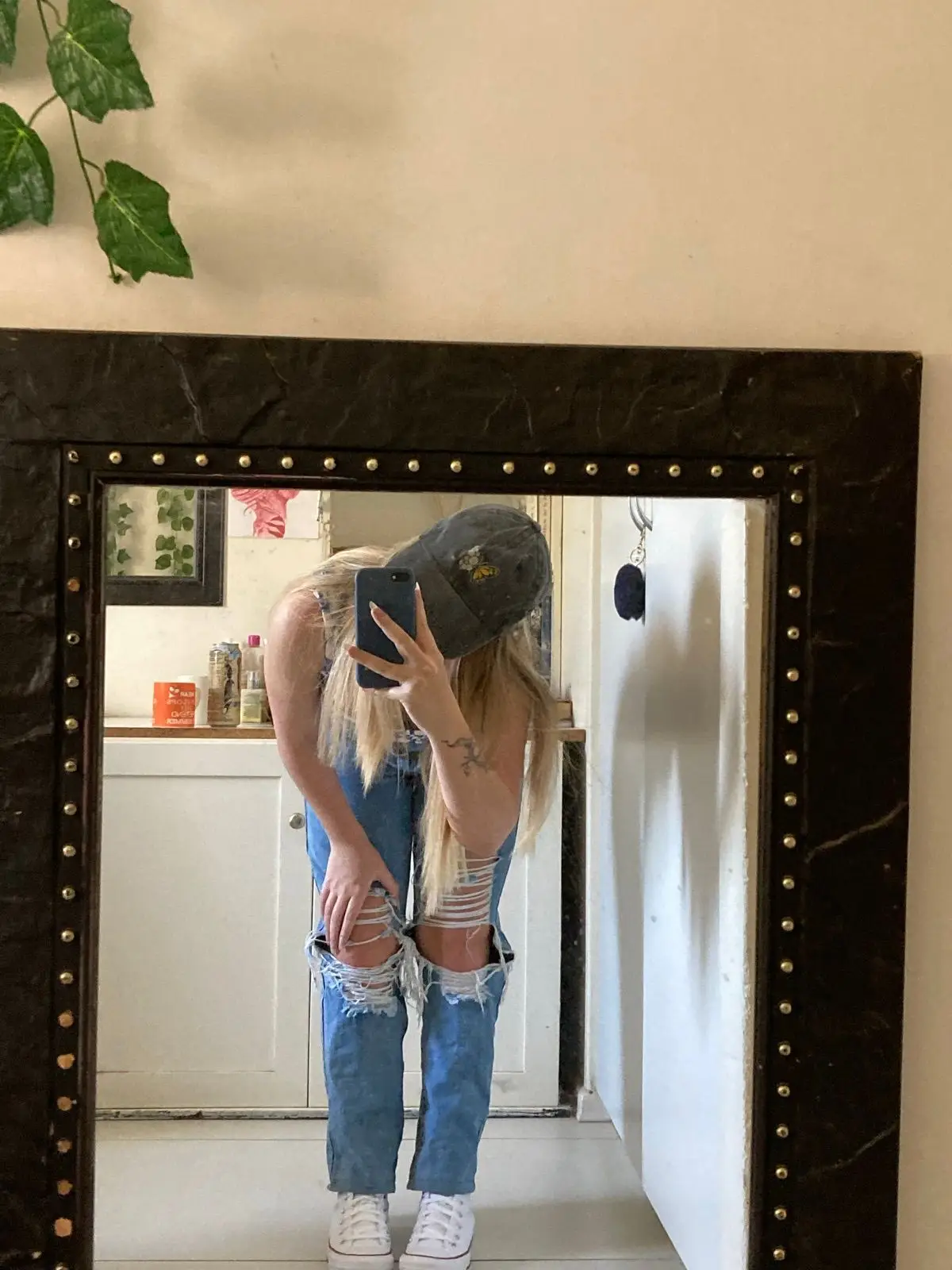 Shein Distressed Light Wash Denim Jeans