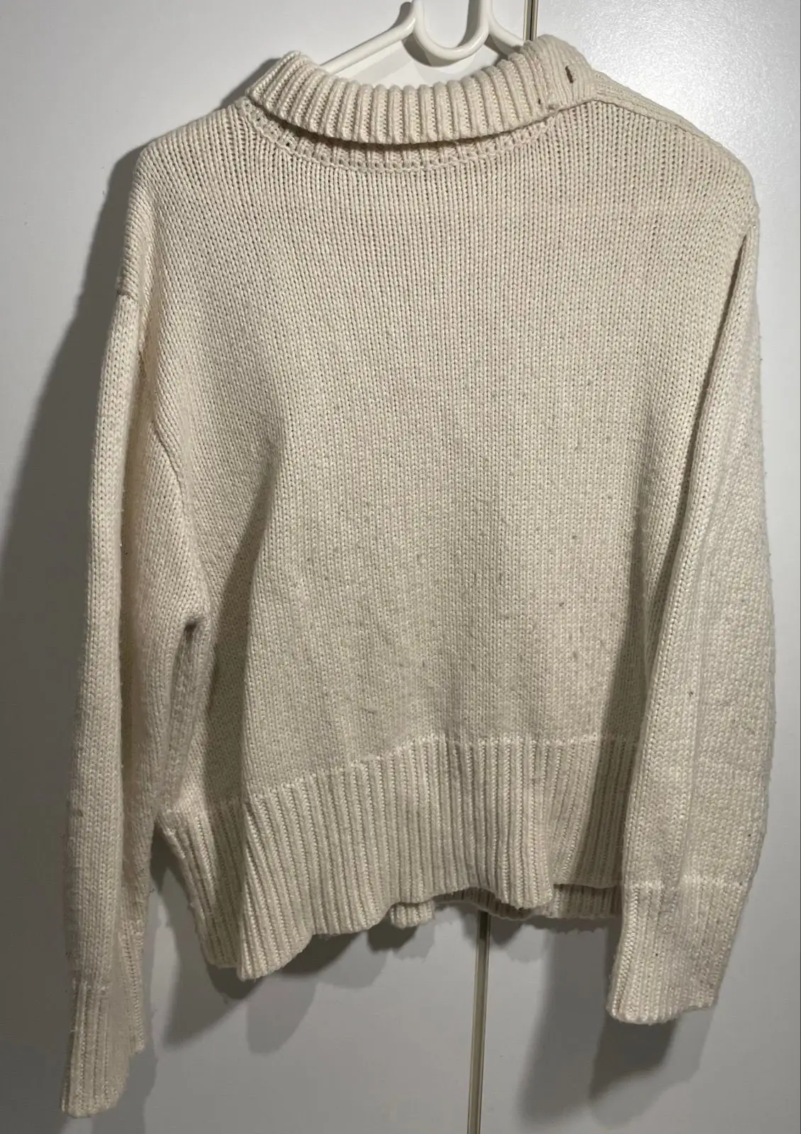 Zara Off-White Turtleneck Knit Sweater