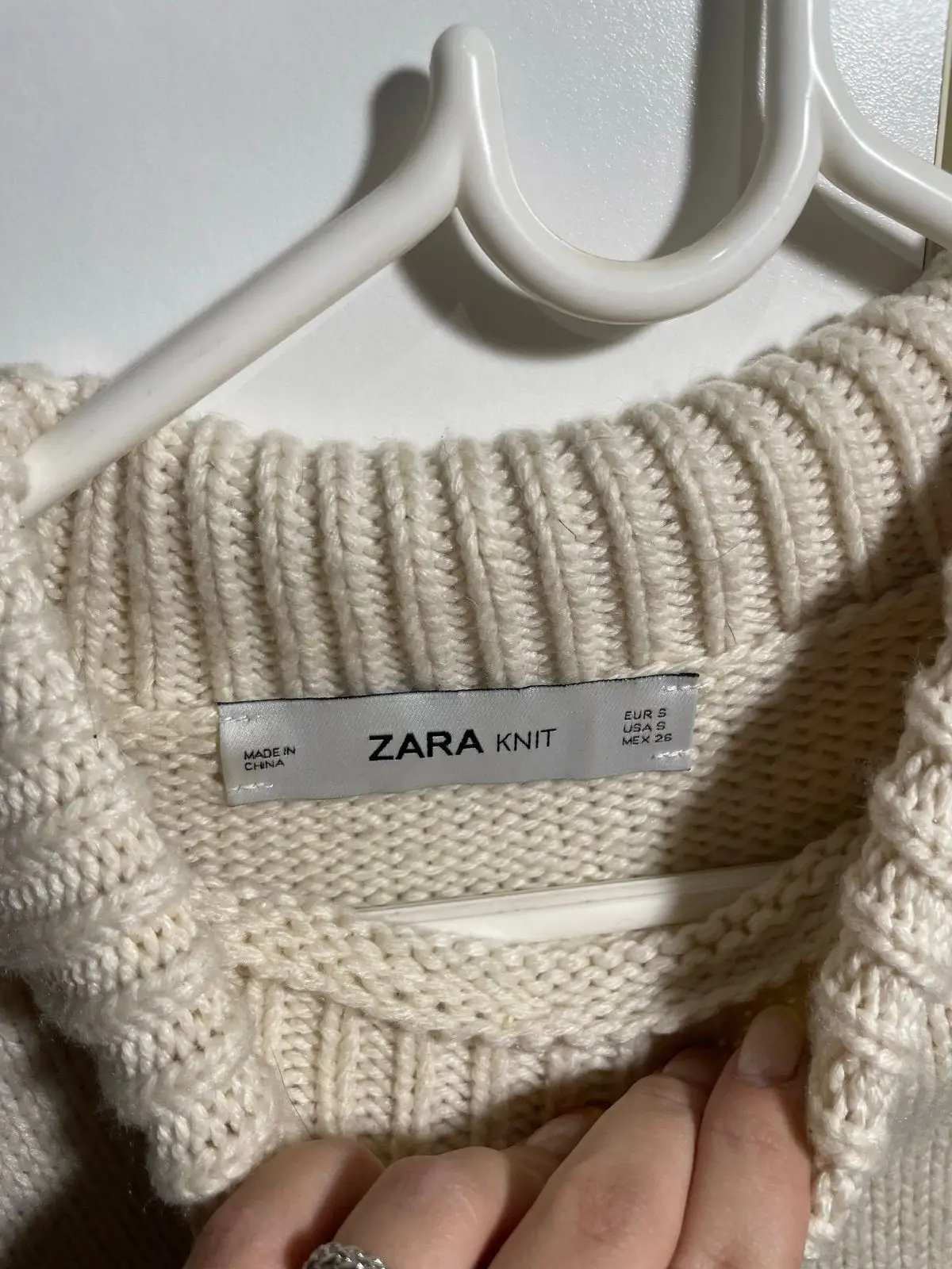 Zara Off-White Turtleneck Knit Sweater