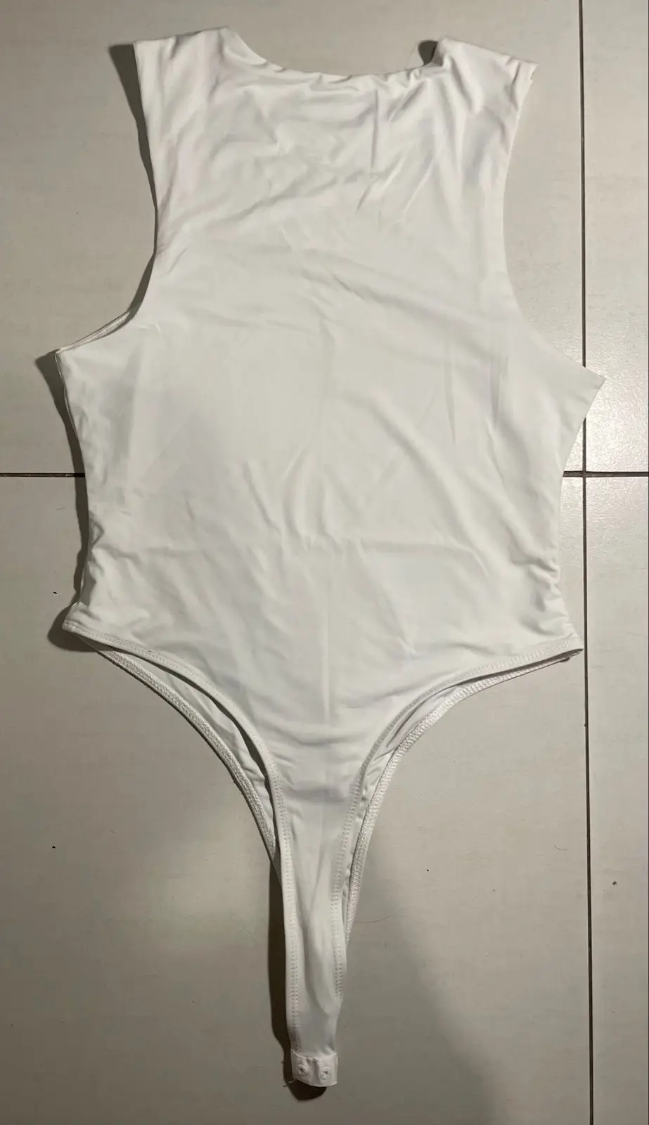 Shein White Sleeveless Bodysuit Size M