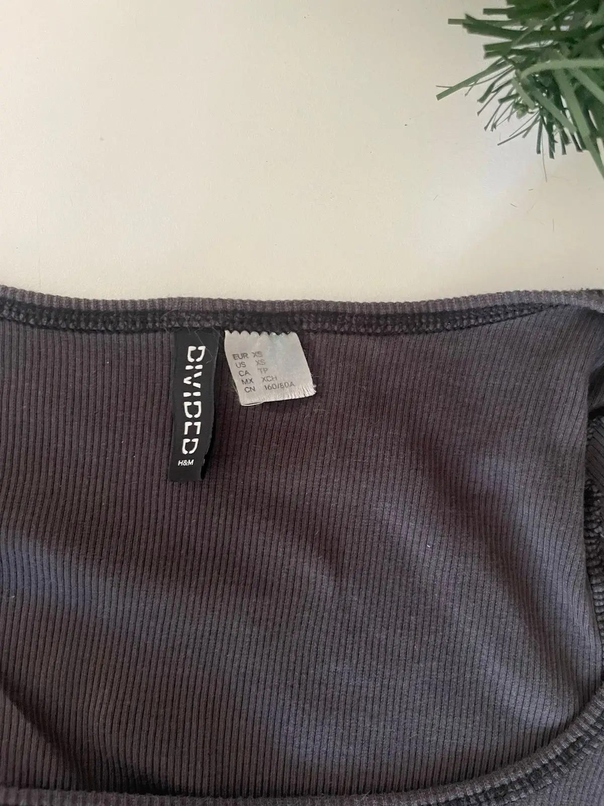 H&M Divided Ribbed Dark Grey Top