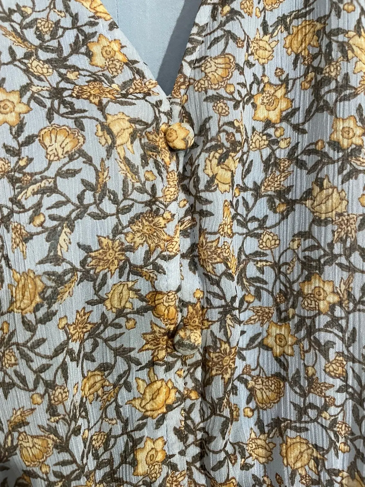H&M Floral Midi Dress Grey and Yellow