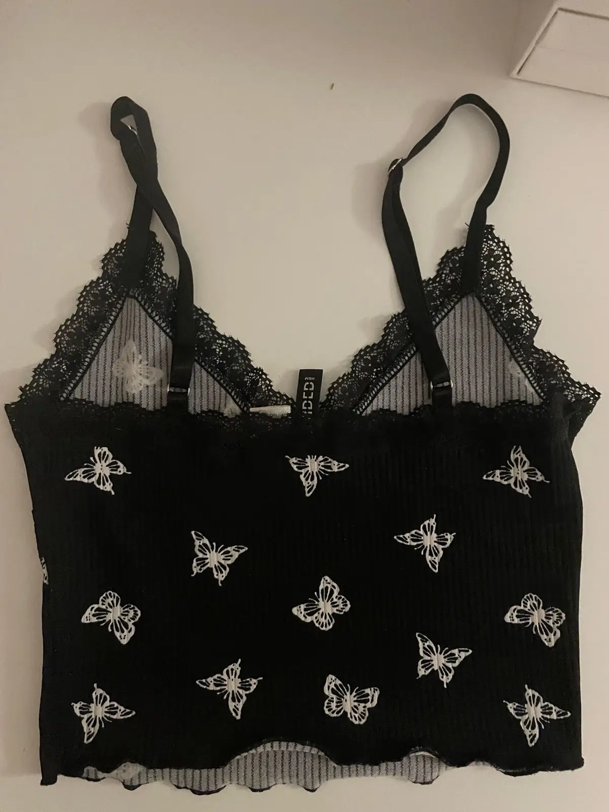 H&M Black Butterfly Print Camisole Top