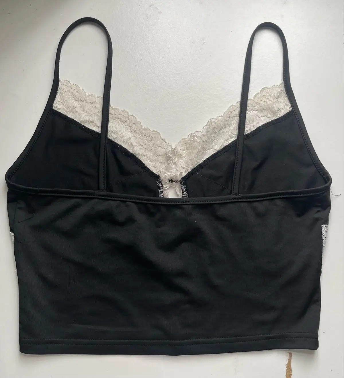 Shein Black Lace Trim Crop Cami Top