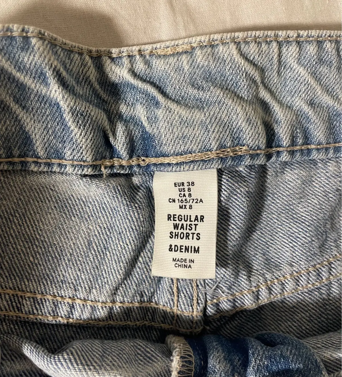 H&M Light Wash Distressed Denim Shorts