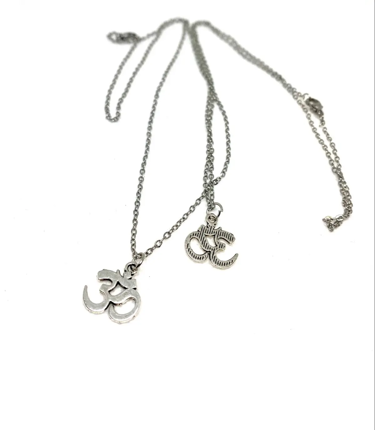 Handmade Silver Om Symbol Pendant Necklace
