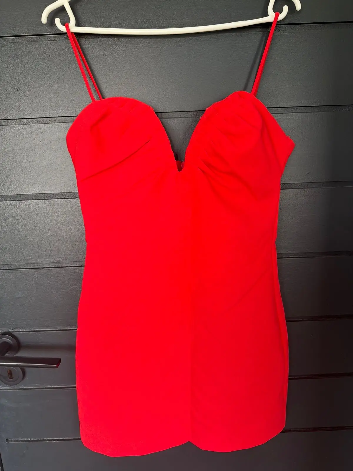 Zara Red Spaghetti Strap Bodycon Dress