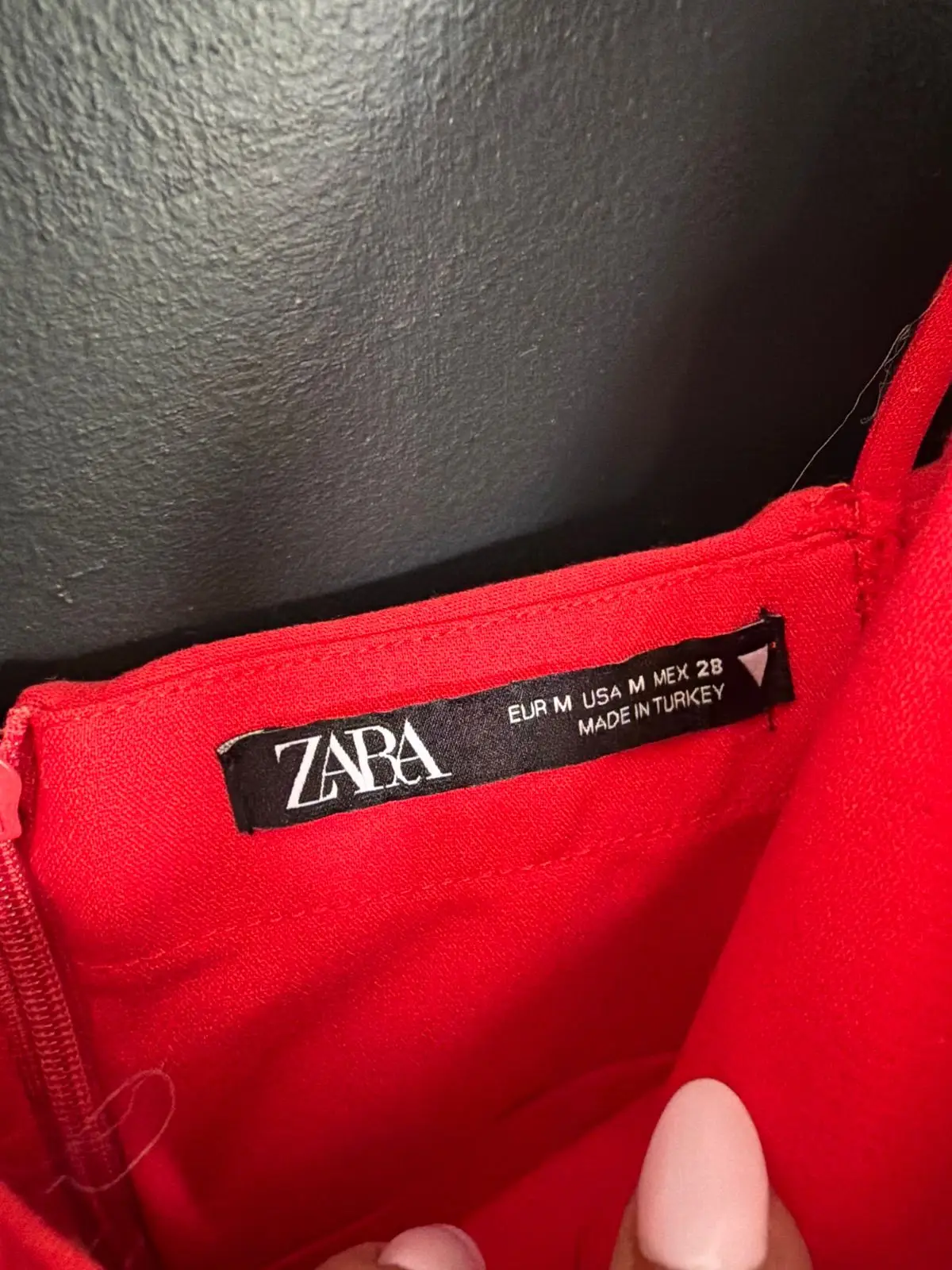 Zara Red Spaghetti Strap Bodycon Dress