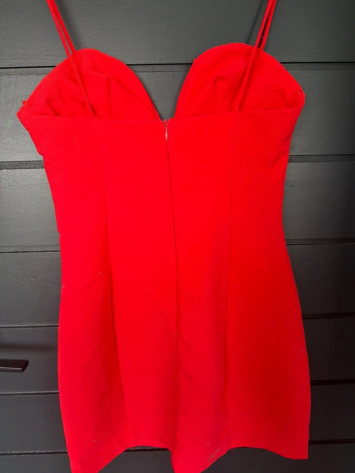 Zara Red Spaghetti Strap Bodycon Dress