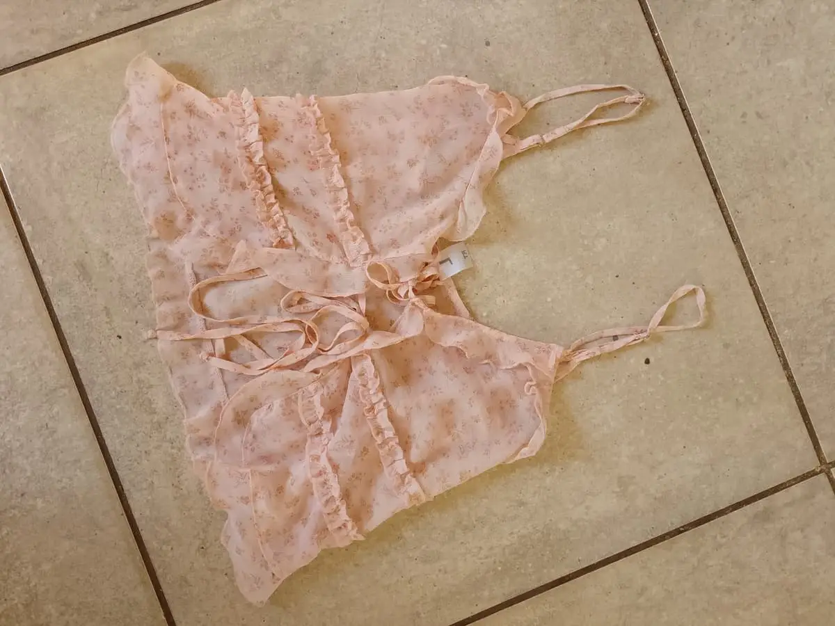 Pink Floral Sheer Tie-Front Camisole Top