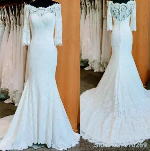 Asos White Off-The-Shoulder Lace Wedding Dress