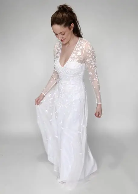 Asos holly embroided wedding dress