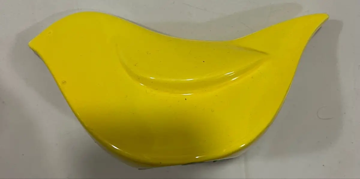 Yellow Ceramic Bird Figurine