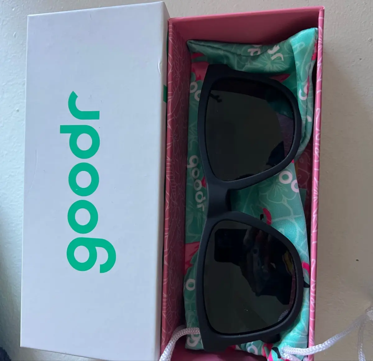 Goodr Black Sunglasses with Box and Pouch