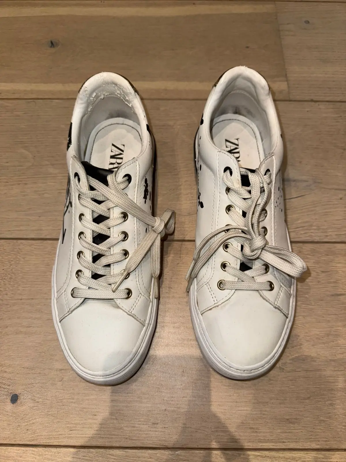 Zara White High-Top Sneakers Size 40
