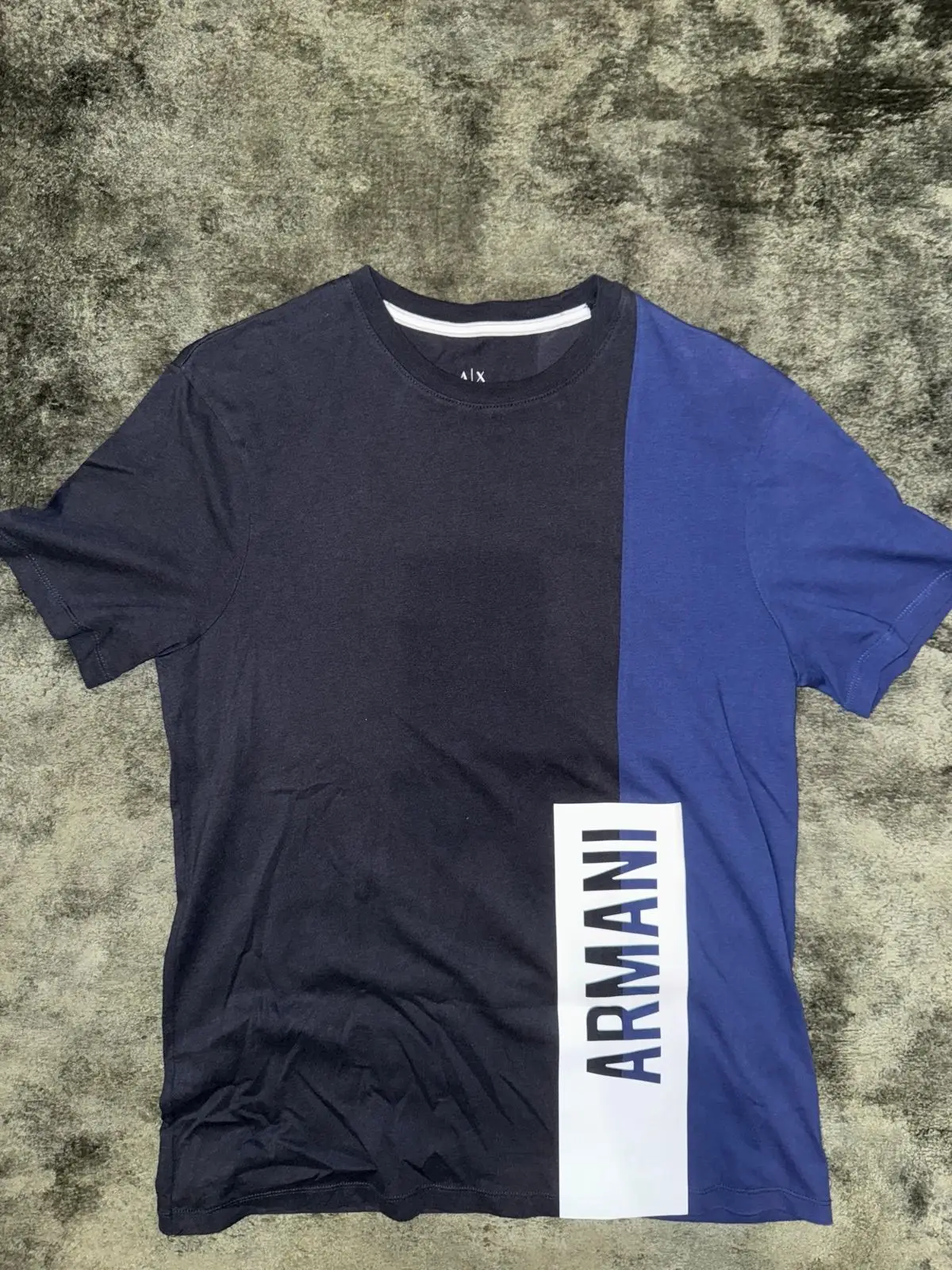 Armani Exchange Colour-Block T-Shirt Navy Blue