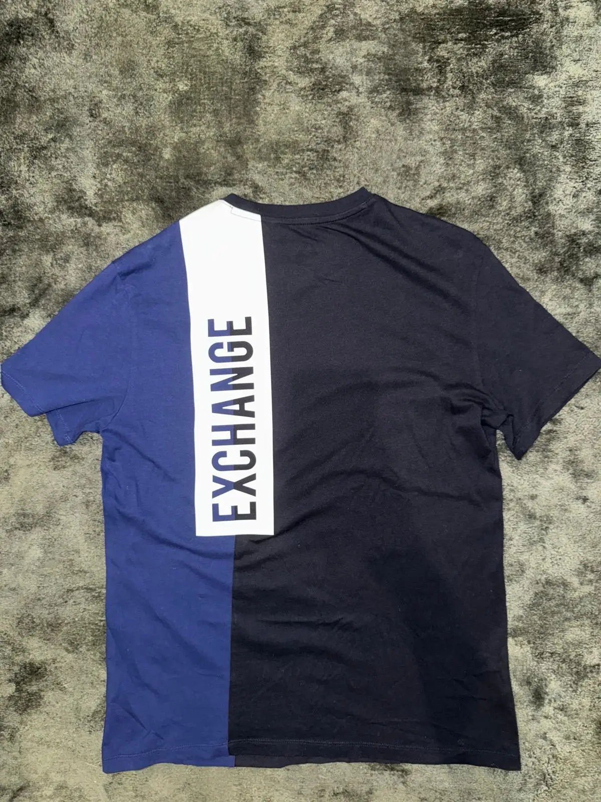 Armani Exchange Colour-Block T-Shirt Navy Blue