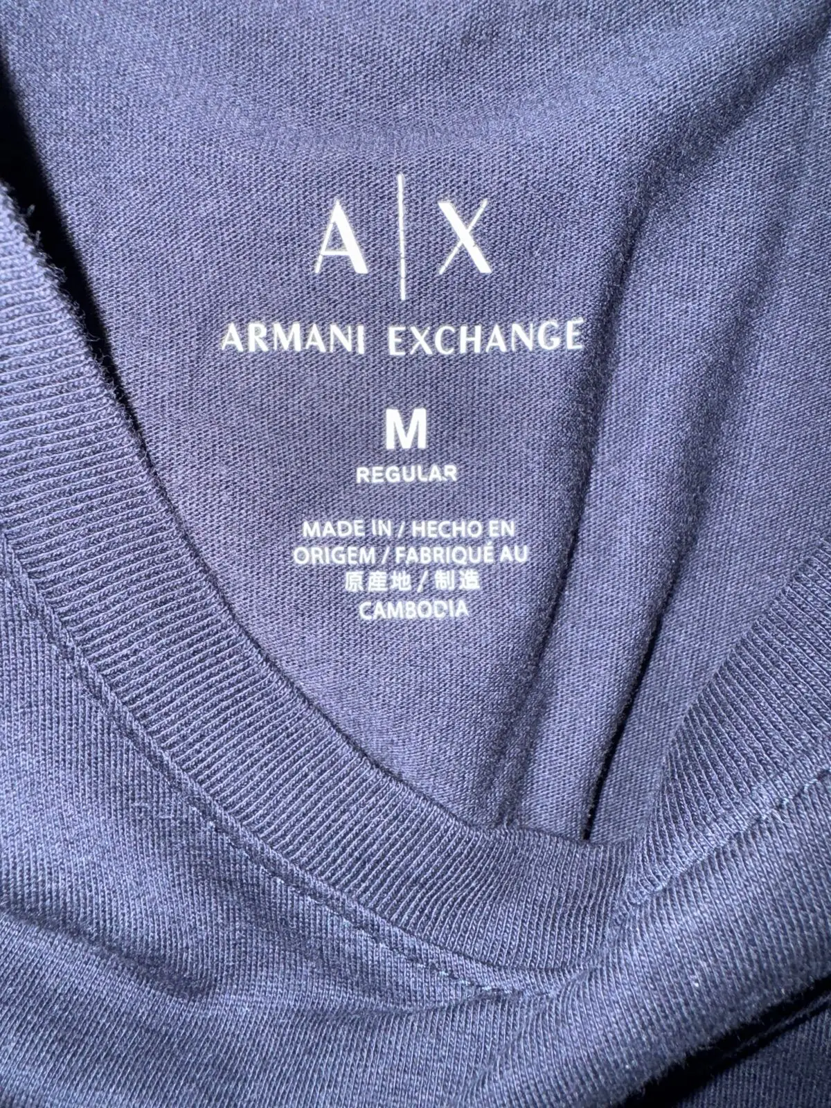 Armani Exchange Colour-Block T-Shirt Navy Blue