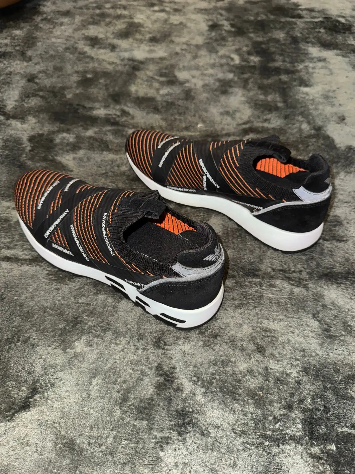Emporio Armani Striped Knit Sneaker Size 42