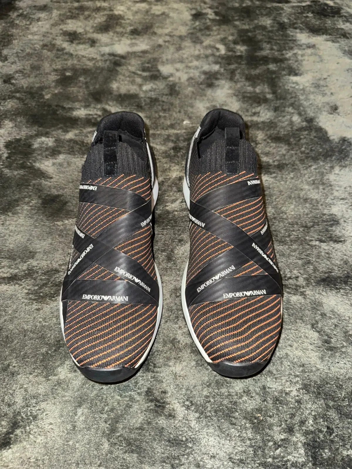 Emporio Armani Striped Knit Sneaker Size 42