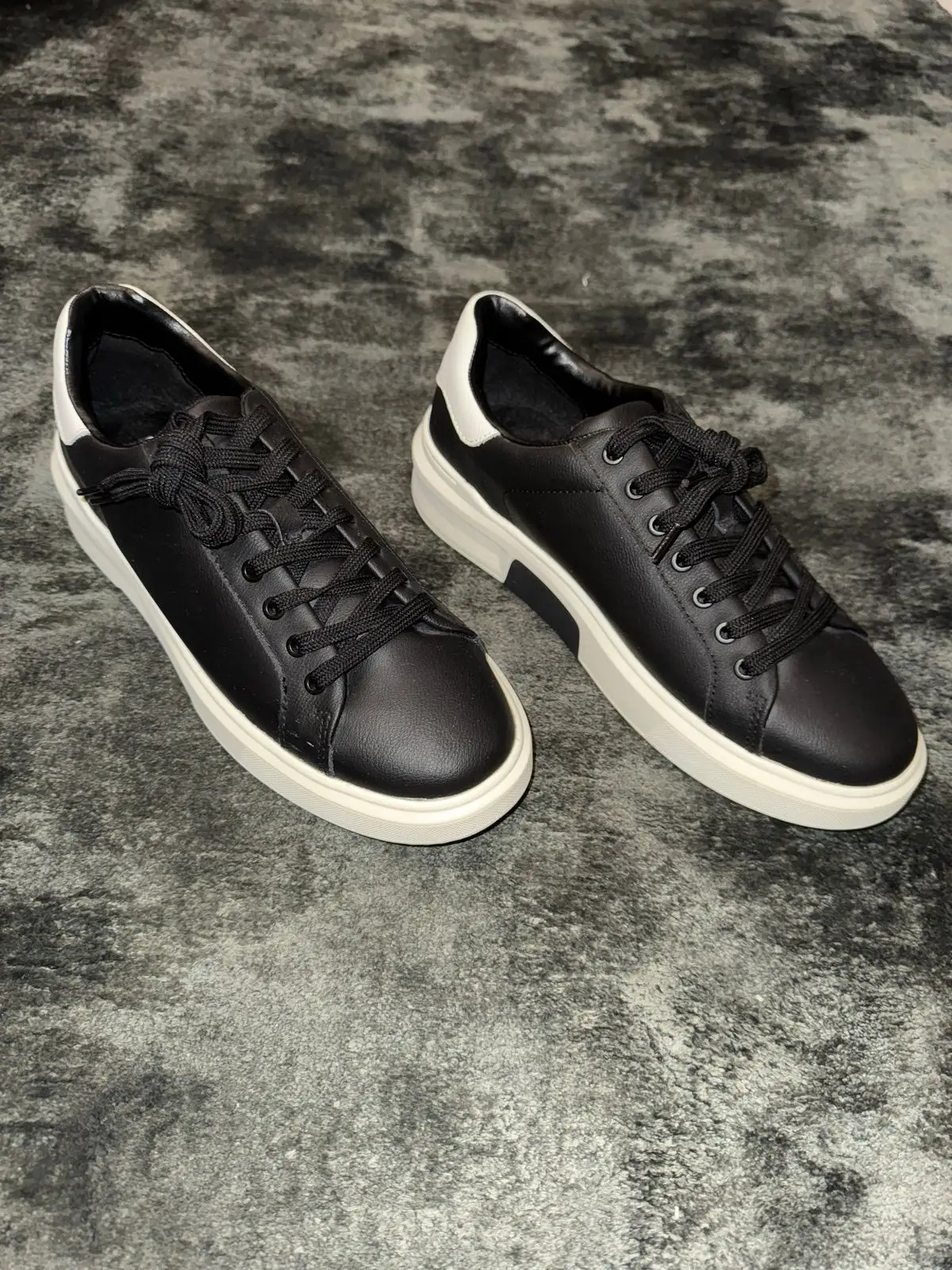 Zara Black Leather Sneakers Size 40