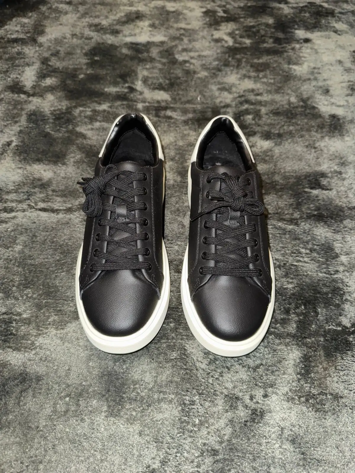 Zara Black Leather Sneakers Size 40