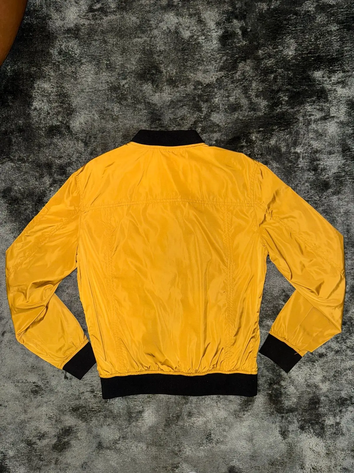 Zara Yellow Nylon Bomber Jacket M