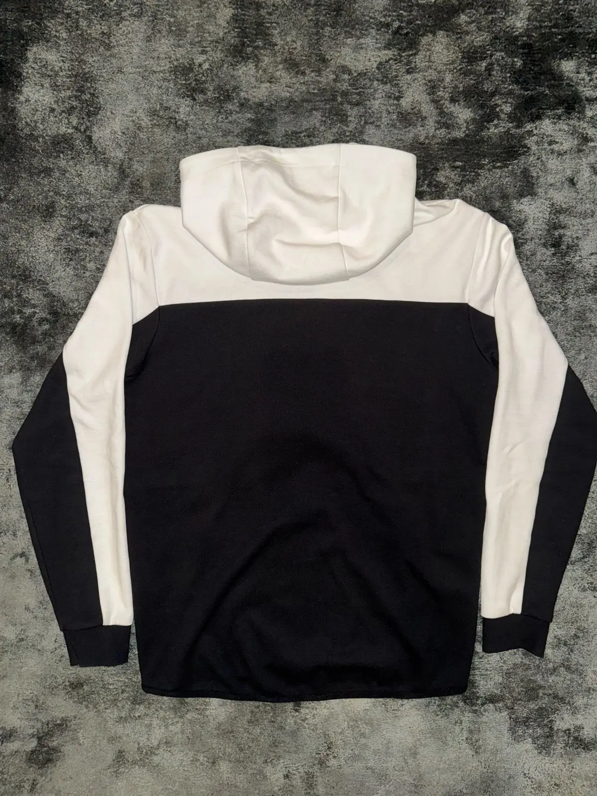 Zara White & Black Colour-Block Zip Hoodie M