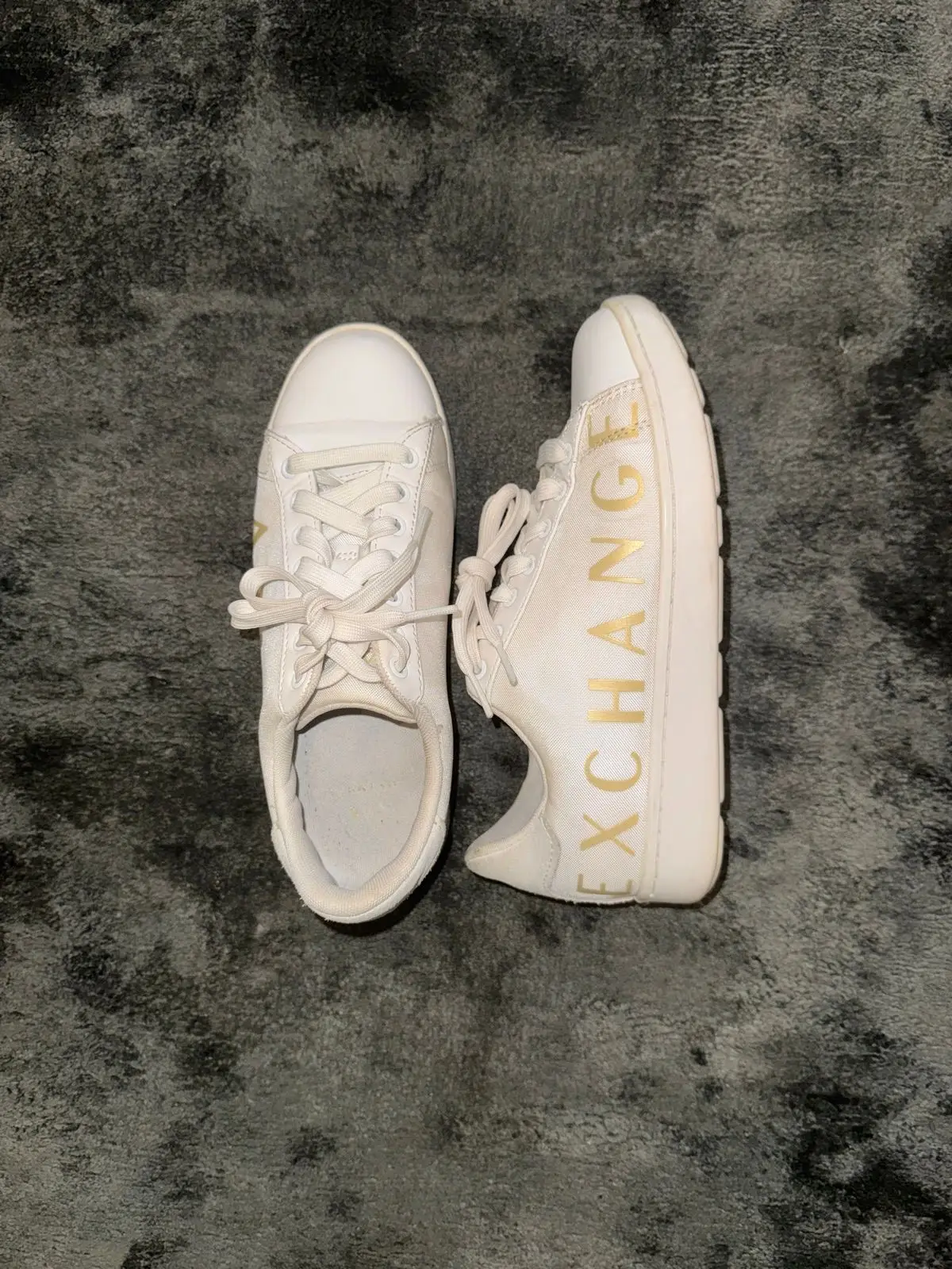 Armani Exchange White Canvas Sneakers Size 3