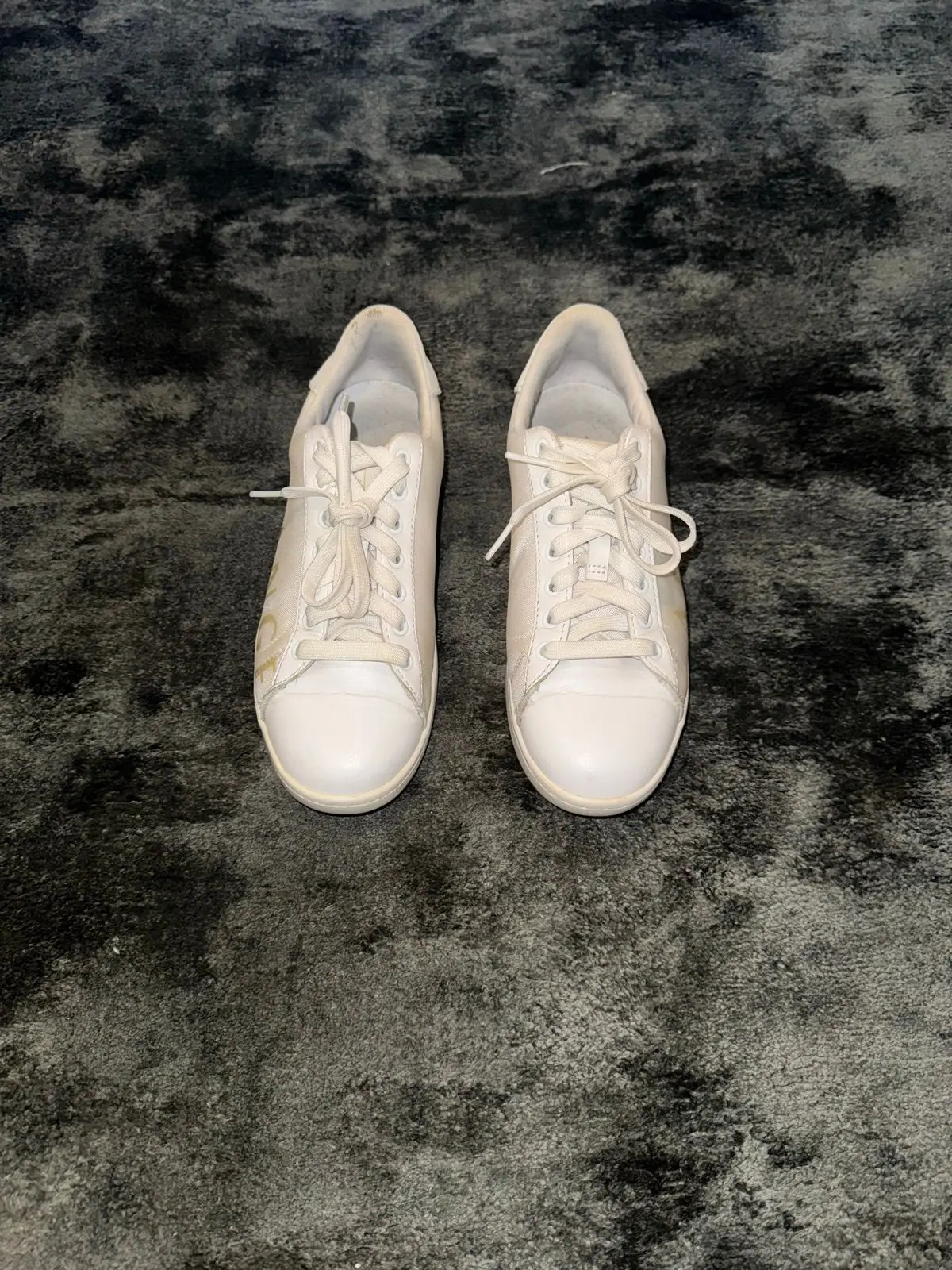Armani Exchange White Canvas Sneakers Size 3