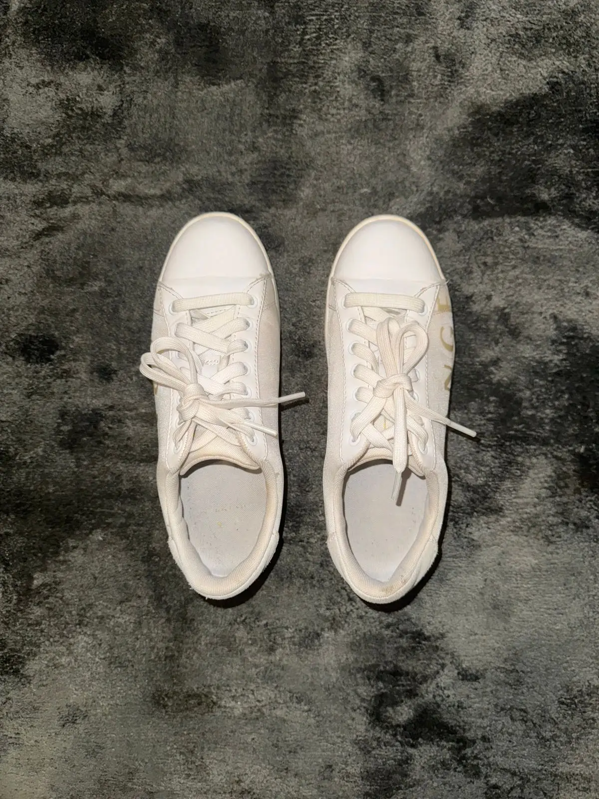 Armani Exchange White Canvas Sneakers Size 3