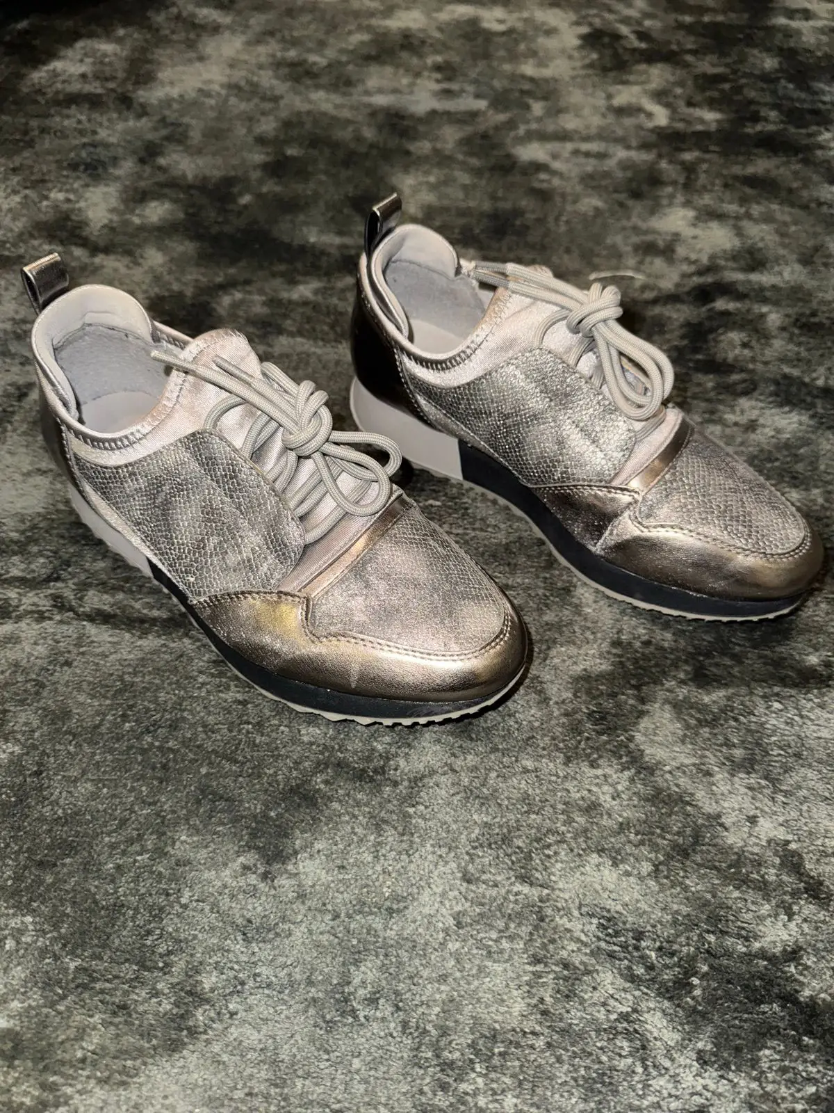 Grey & Black Mesh Sneakers Size 4