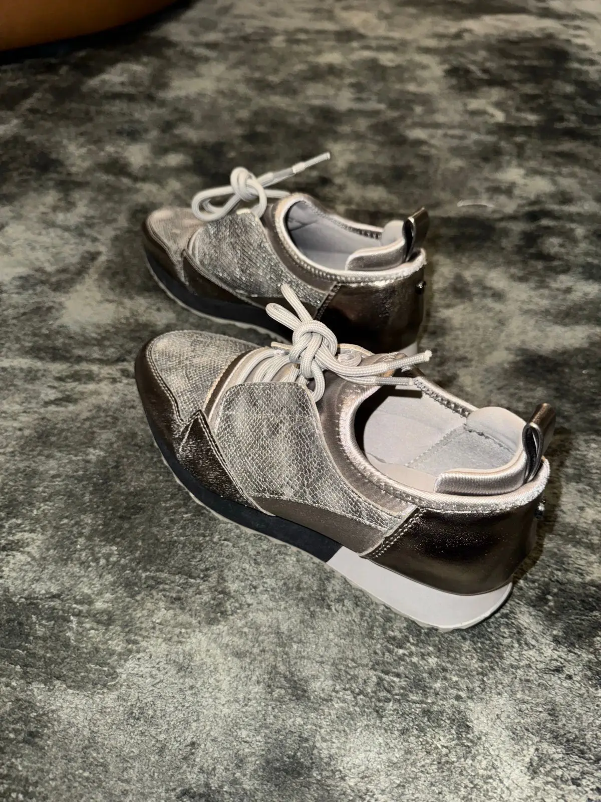 Grey & Black Mesh Sneakers Size 4