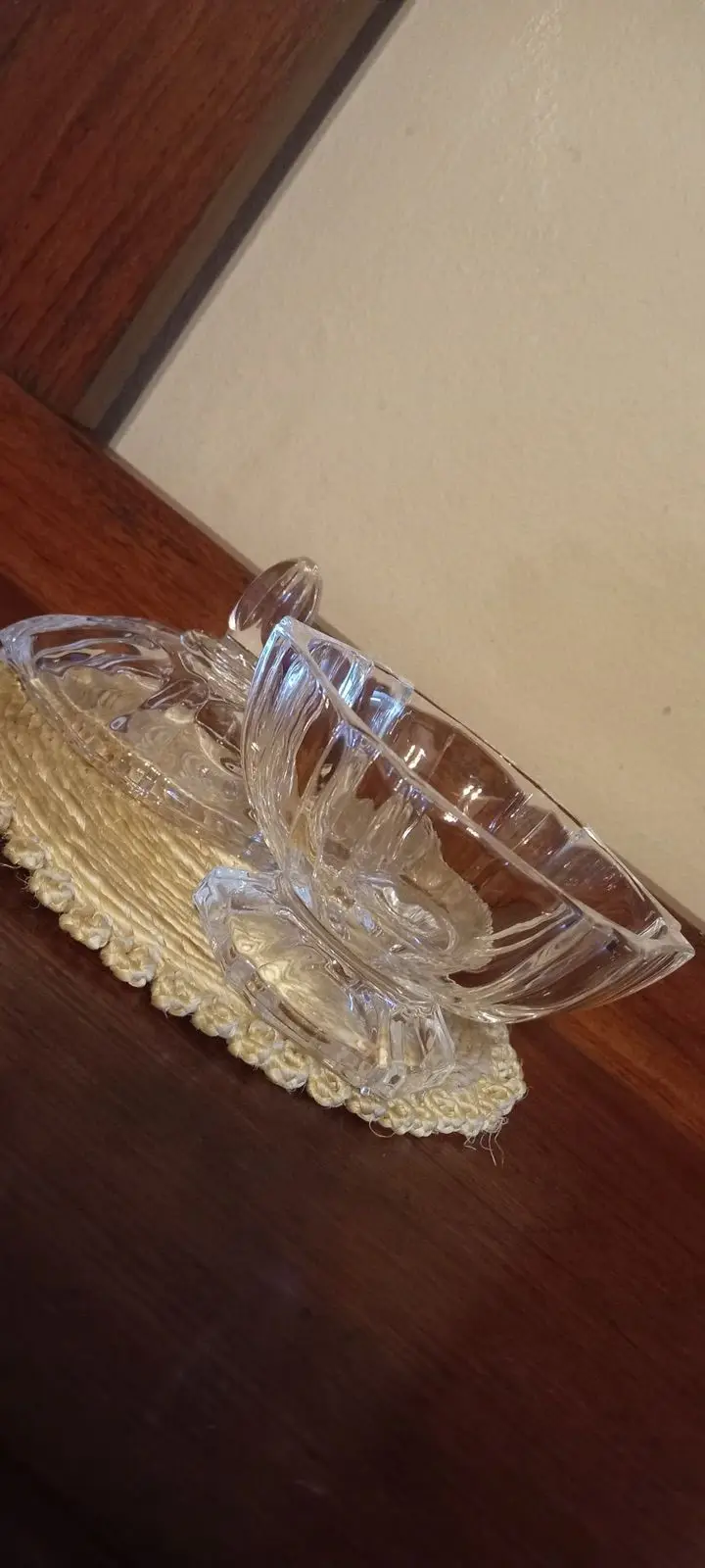Clear Glass Pedestal Candy Dish with Lid