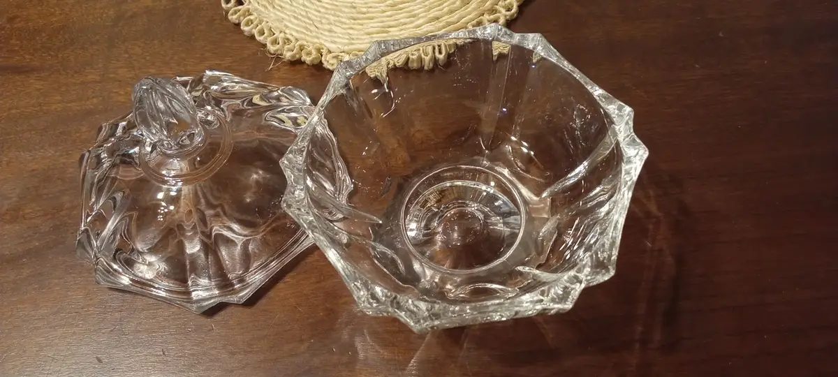 Clear Glass Pedestal Candy Dish with Lid