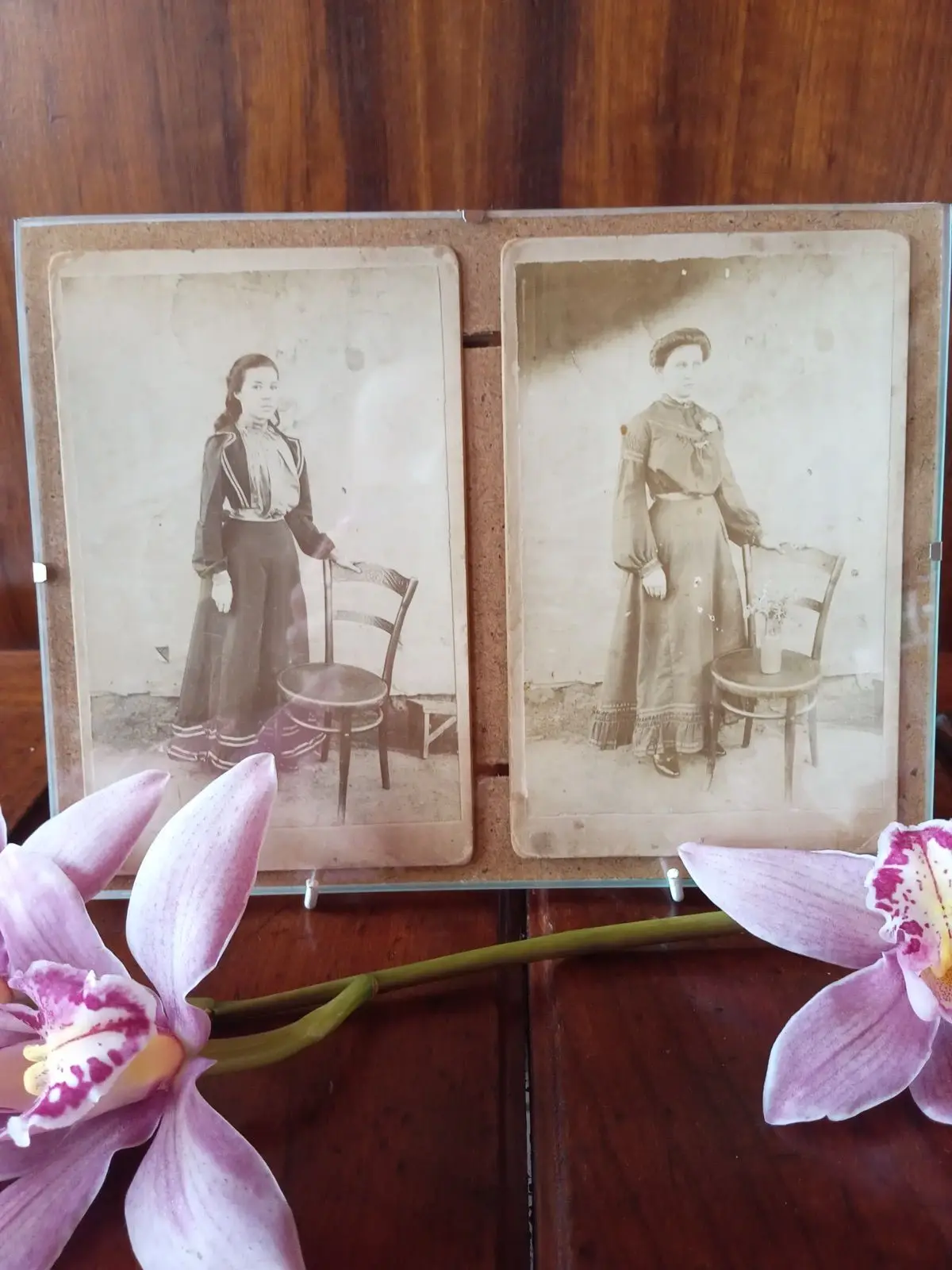 Vintage Cabinet Card Portrait — Woman in Dark Dress