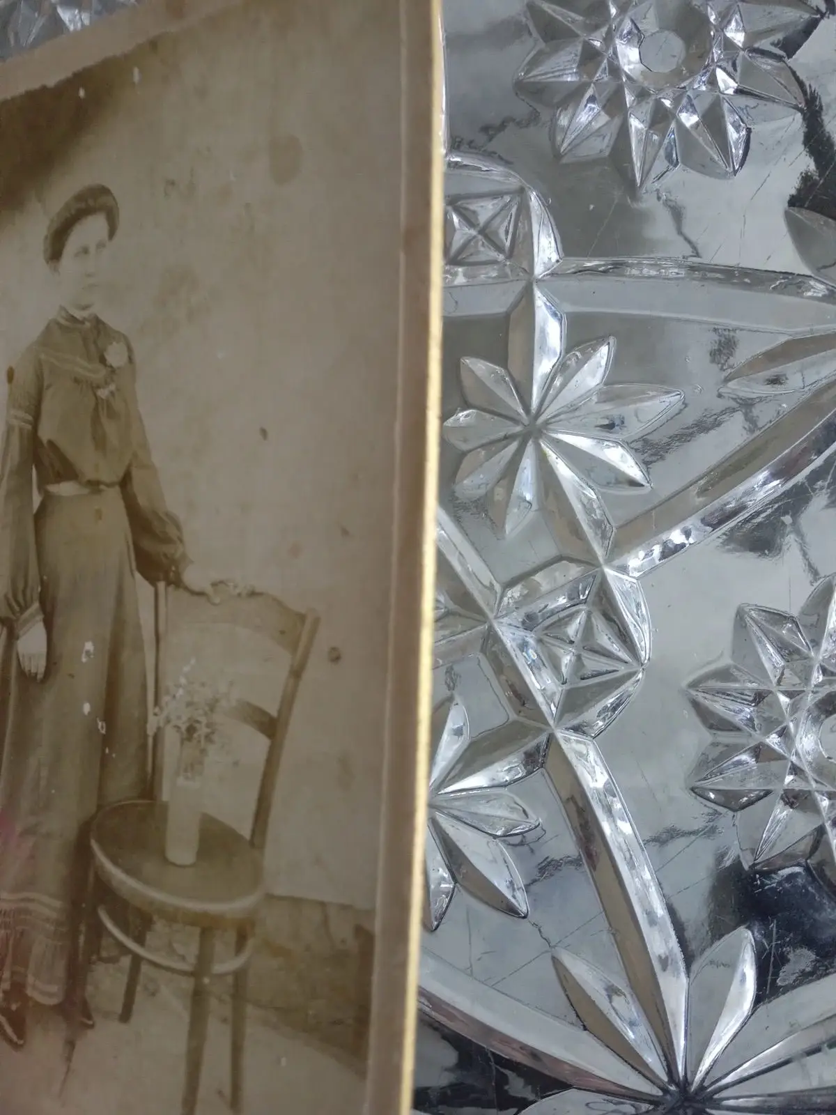 Vintage Cabinet Card Portrait — Woman in Dark Dress