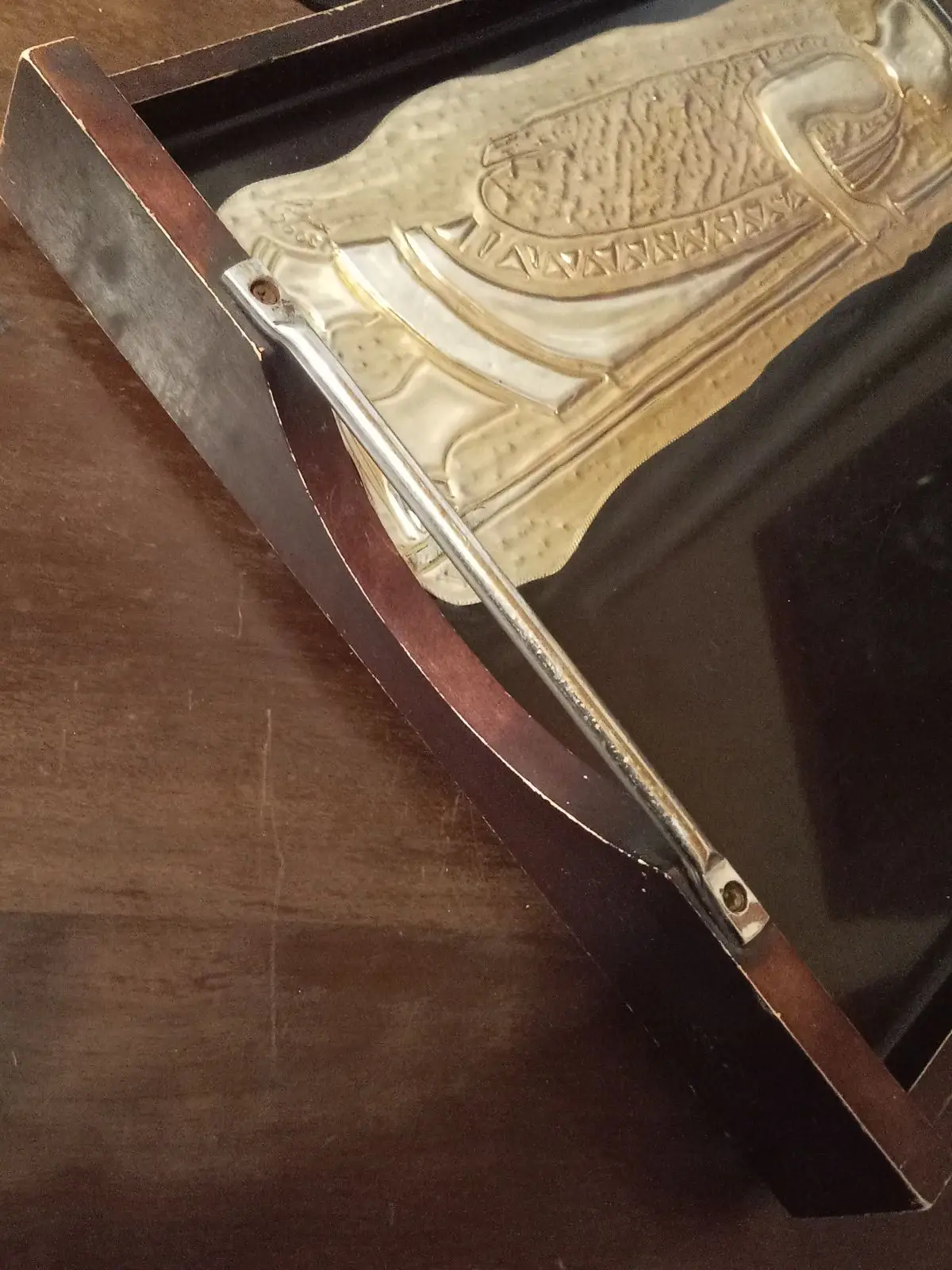 Carved Angel Relief Sculpture in Wooden Frame