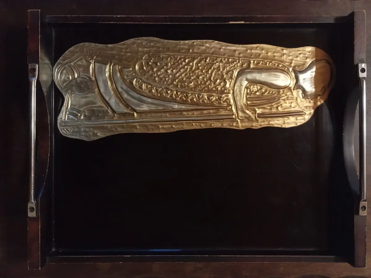 Carved Angel Relief Sculpture in Wooden Frame