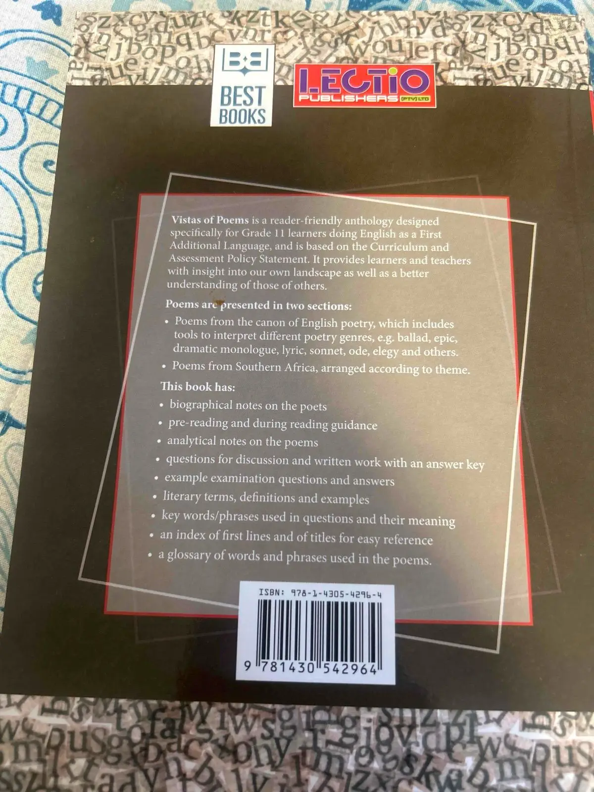 Vistas of Poems Grade 11 FAL English Poetry Anthology