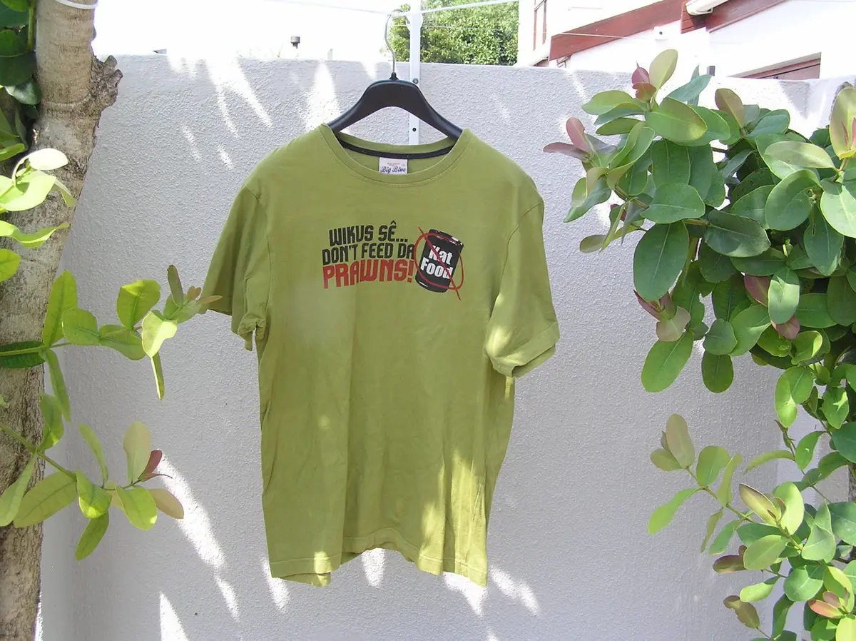Big Blue Lime Green Graphic T-Shirt Size L