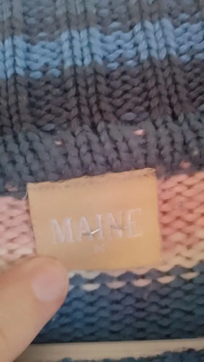 Cozy Pastel Striped Knit Jumper / Sweater - Maine New England (Size M)