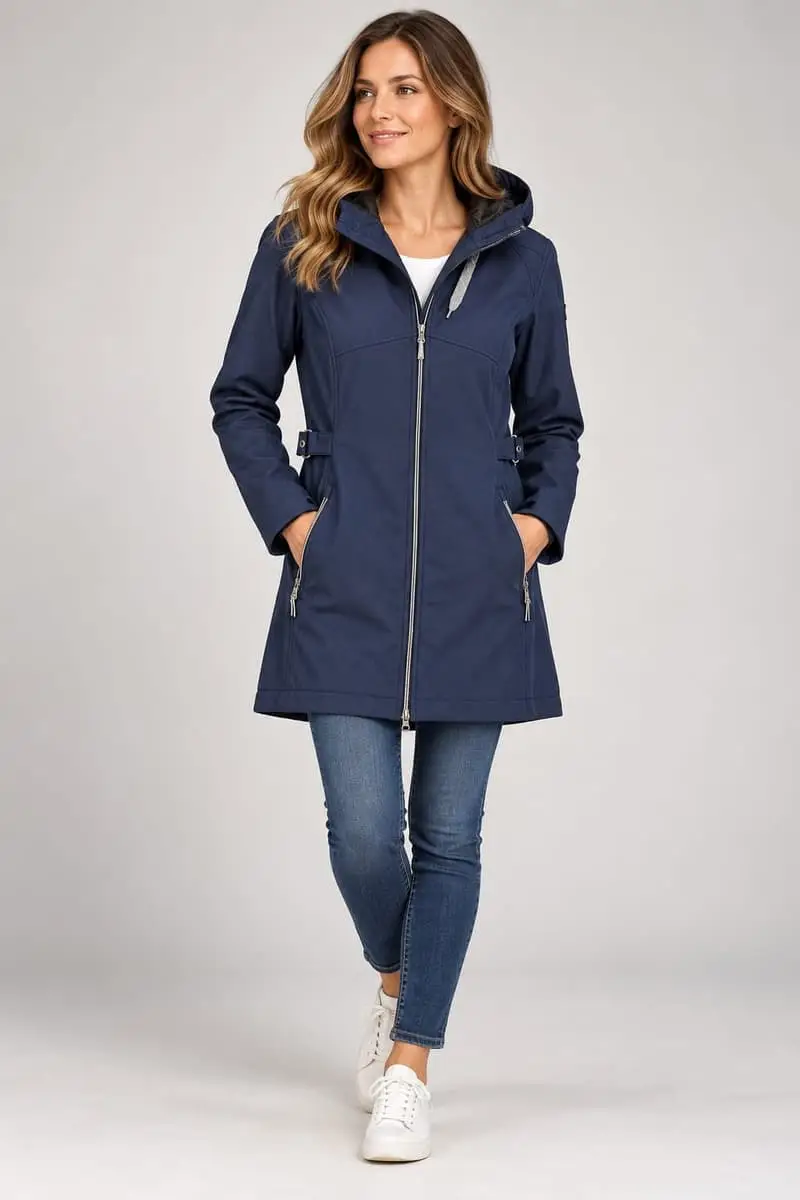 Killtec Luxury Hooded Softshell Parka / Longline Winter Jacket (Size 34/36)