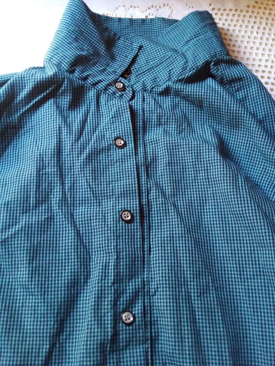 Stylish fine check formal long sleeve shirt