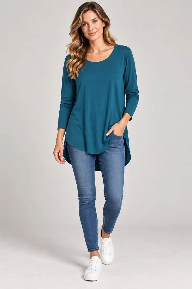 Woolworths Teal Long Sleeve Viscose Top (XL)