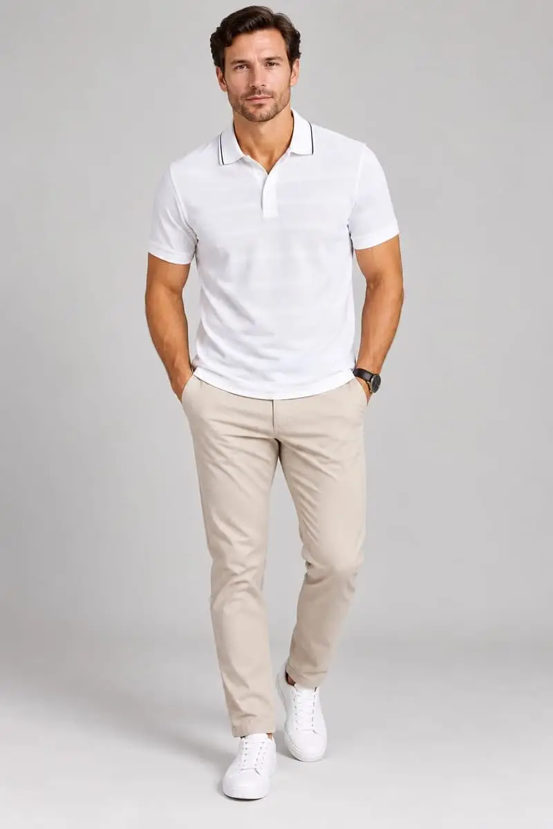 Old School Stellenbosch Polo Shirt (White) - Size L - Brand New